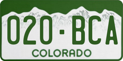 CO license plate 020BCA