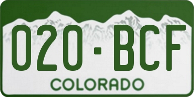 CO license plate 020BCF