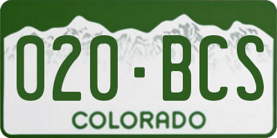 CO license plate 020BCS