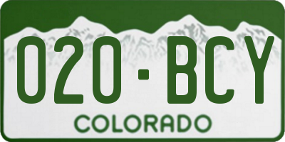 CO license plate 020BCY