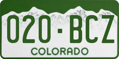 CO license plate 020BCZ