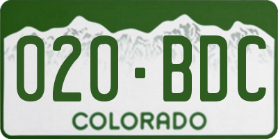 CO license plate 020BDC