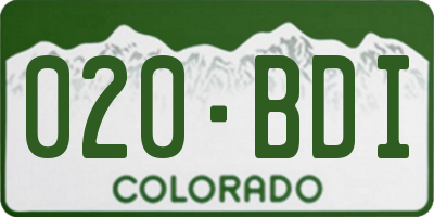 CO license plate 020BDI