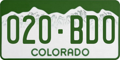 CO license plate 020BDO
