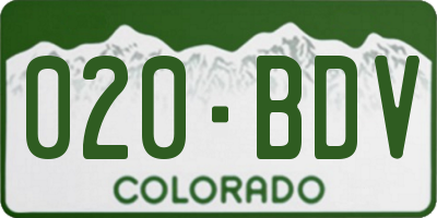 CO license plate 020BDV