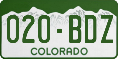 CO license plate 020BDZ
