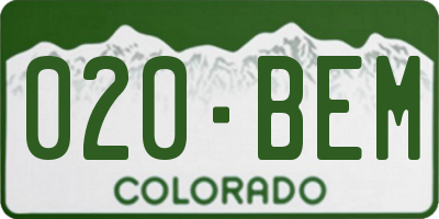 CO license plate 020BEM