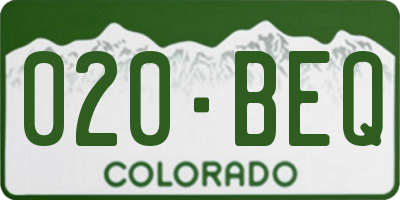 CO license plate 020BEQ