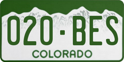 CO license plate 020BES