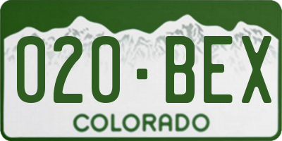 CO license plate 020BEX