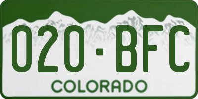 CO license plate 020BFC