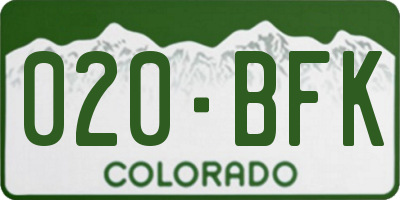 CO license plate 020BFK