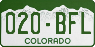 CO license plate 020BFL