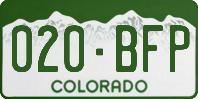 CO license plate 020BFP