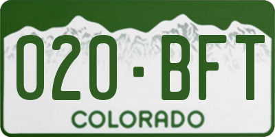 CO license plate 020BFT