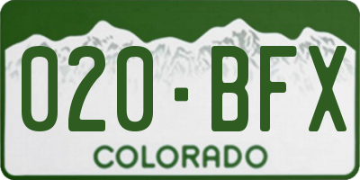 CO license plate 020BFX