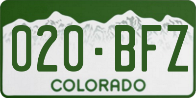 CO license plate 020BFZ