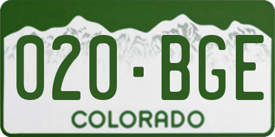CO license plate 020BGE