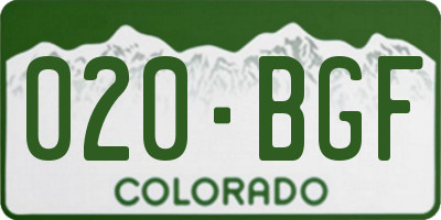 CO license plate 020BGF