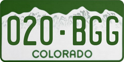 CO license plate 020BGG