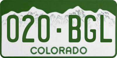 CO license plate 020BGL