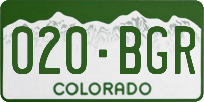 CO license plate 020BGR