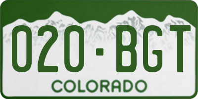 CO license plate 020BGT