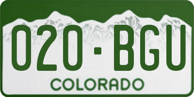 CO license plate 020BGU