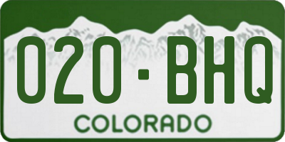 CO license plate 020BHQ