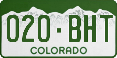 CO license plate 020BHT