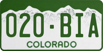 CO license plate 020BIA