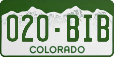 CO license plate 020BIB