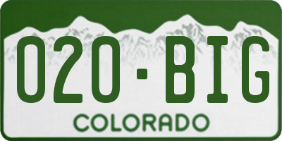 CO license plate 020BIG