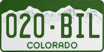 CO license plate 020BIL