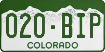 CO license plate 020BIP