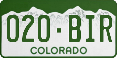 CO license plate 020BIR