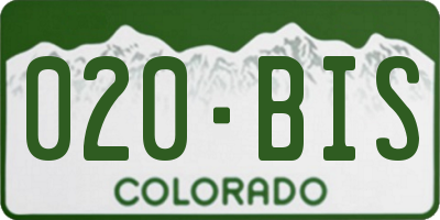 CO license plate 020BIS