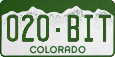 CO license plate 020BIT