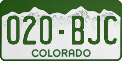 CO license plate 020BJC