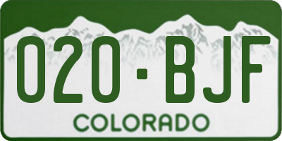 CO license plate 020BJF