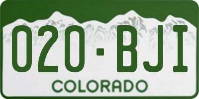 CO license plate 020BJI