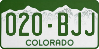 CO license plate 020BJJ