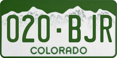 CO license plate 020BJR