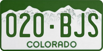 CO license plate 020BJS
