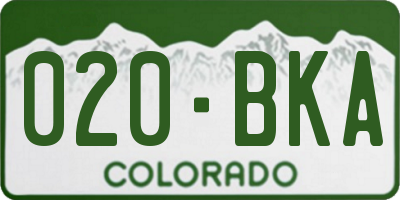 CO license plate 020BKA