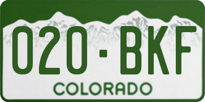 CO license plate 020BKF