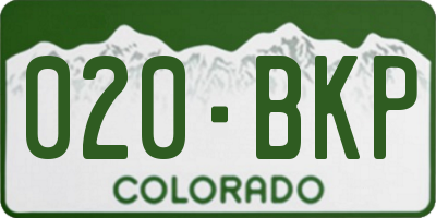 CO license plate 020BKP