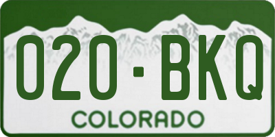 CO license plate 020BKQ