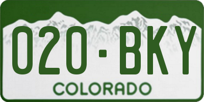 CO license plate 020BKY