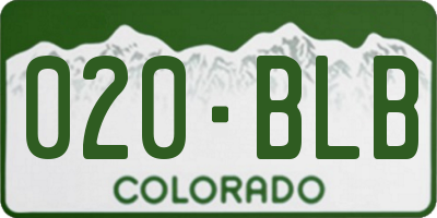 CO license plate 020BLB
